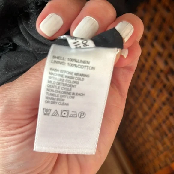 TOMMY BAHAMA Two Palms Double-Ruffle Linen dress with raw hem :: size small - Picture 10 of 11